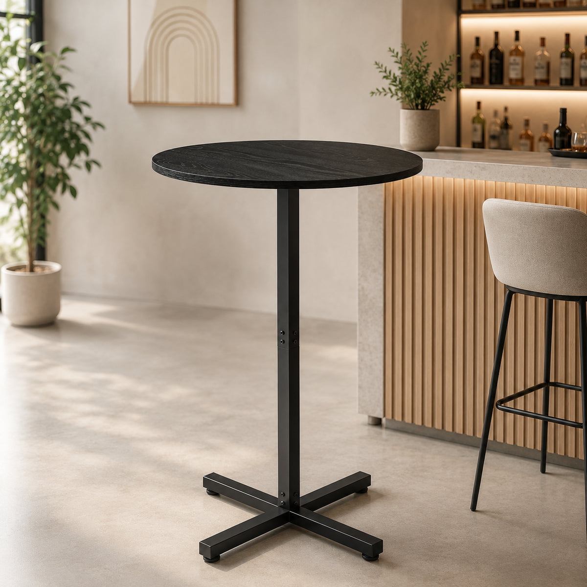 Mesa alta para bar Tach 60x60x104 para el hogar, disponible en Mons