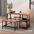 Comedor industrial con repisas y banquetas para el hogar, disponible en Mons