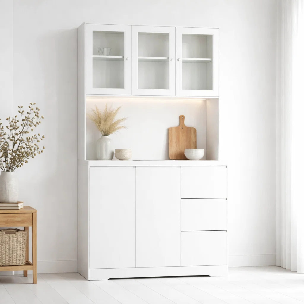 Mueble Buffet Alto LumiGlass para el hogar, disponible en Mons