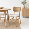 Pack de 2 Sillas de Estilo Natural con Respaldo Tejido y Asiento Acolchado para el hogar, disponible en Mons