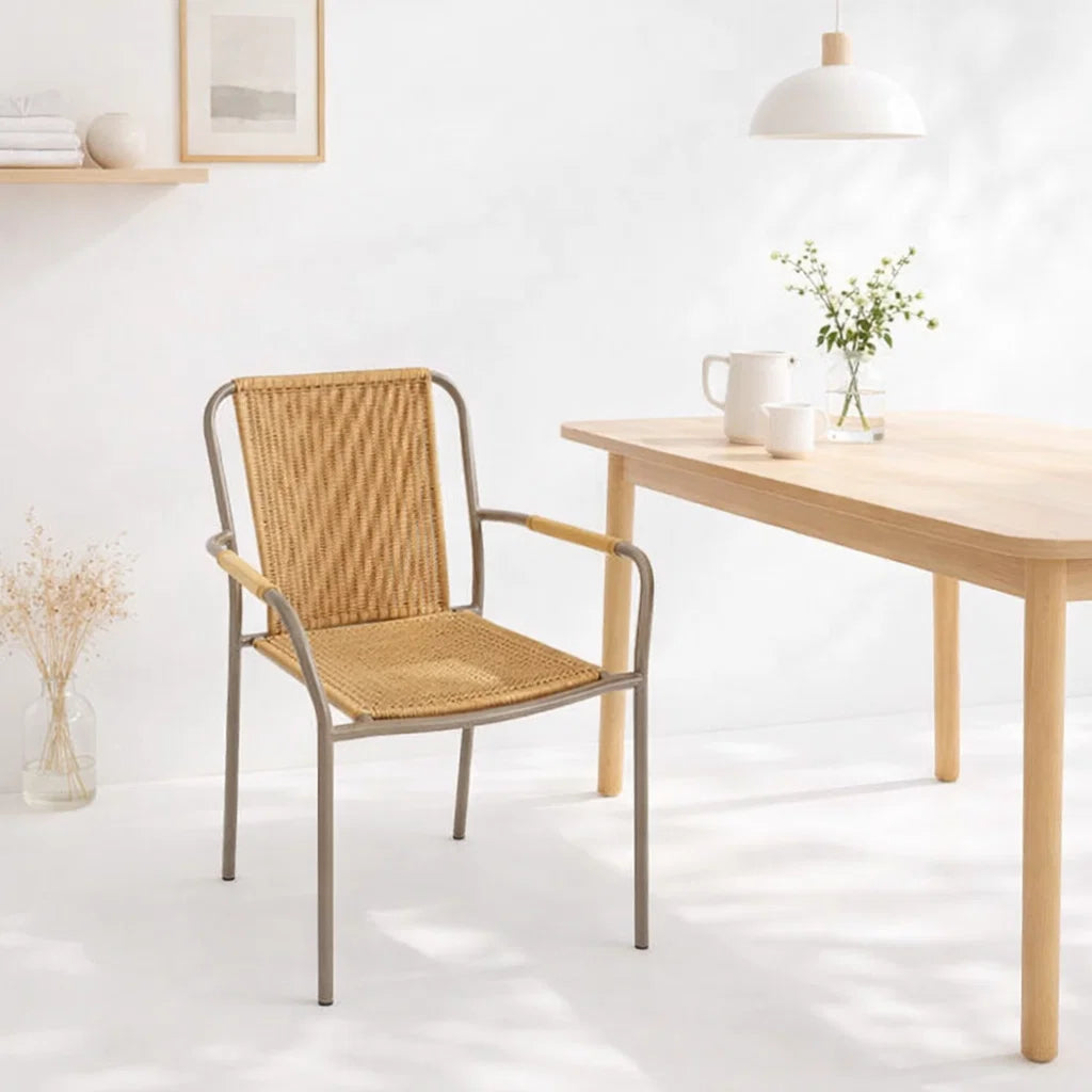 Silla Comedor o Exterior KAMBA Tejido - Color Trigo para el hogar, disponible en Mons
